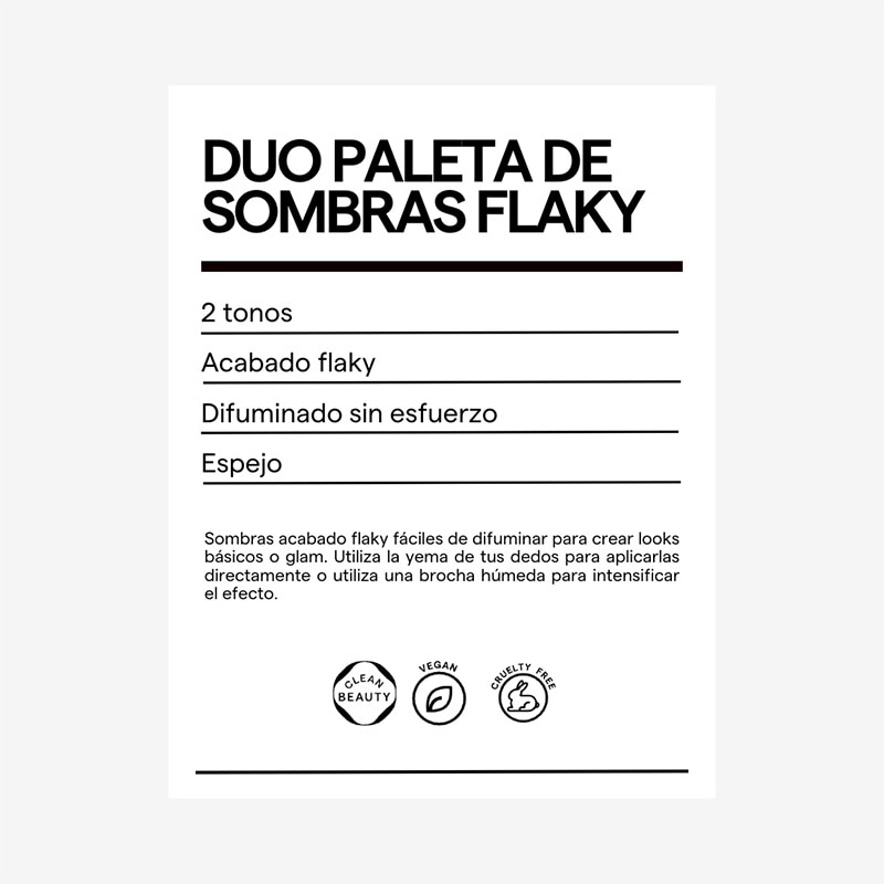 MINI DUO PALETA DE SOMBRAS FLAKY (PALETA DE SOMBRAS BRILLANTES)